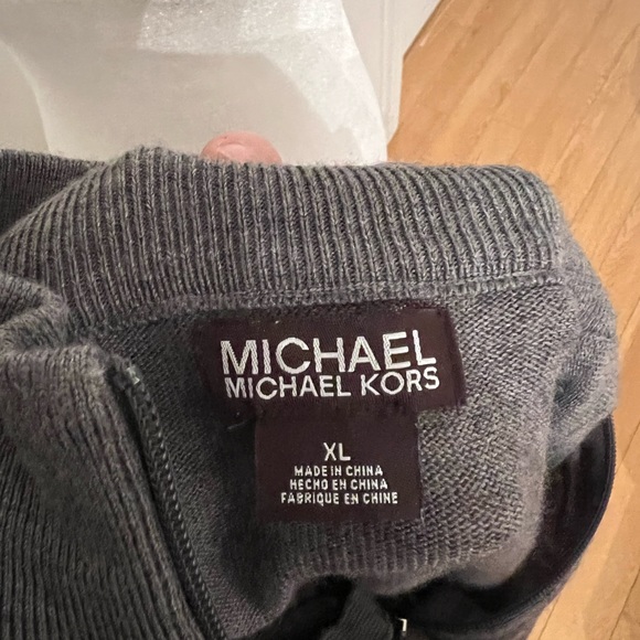 Michael Kors gray half zip sweater, size XL - Picture 5 of 6